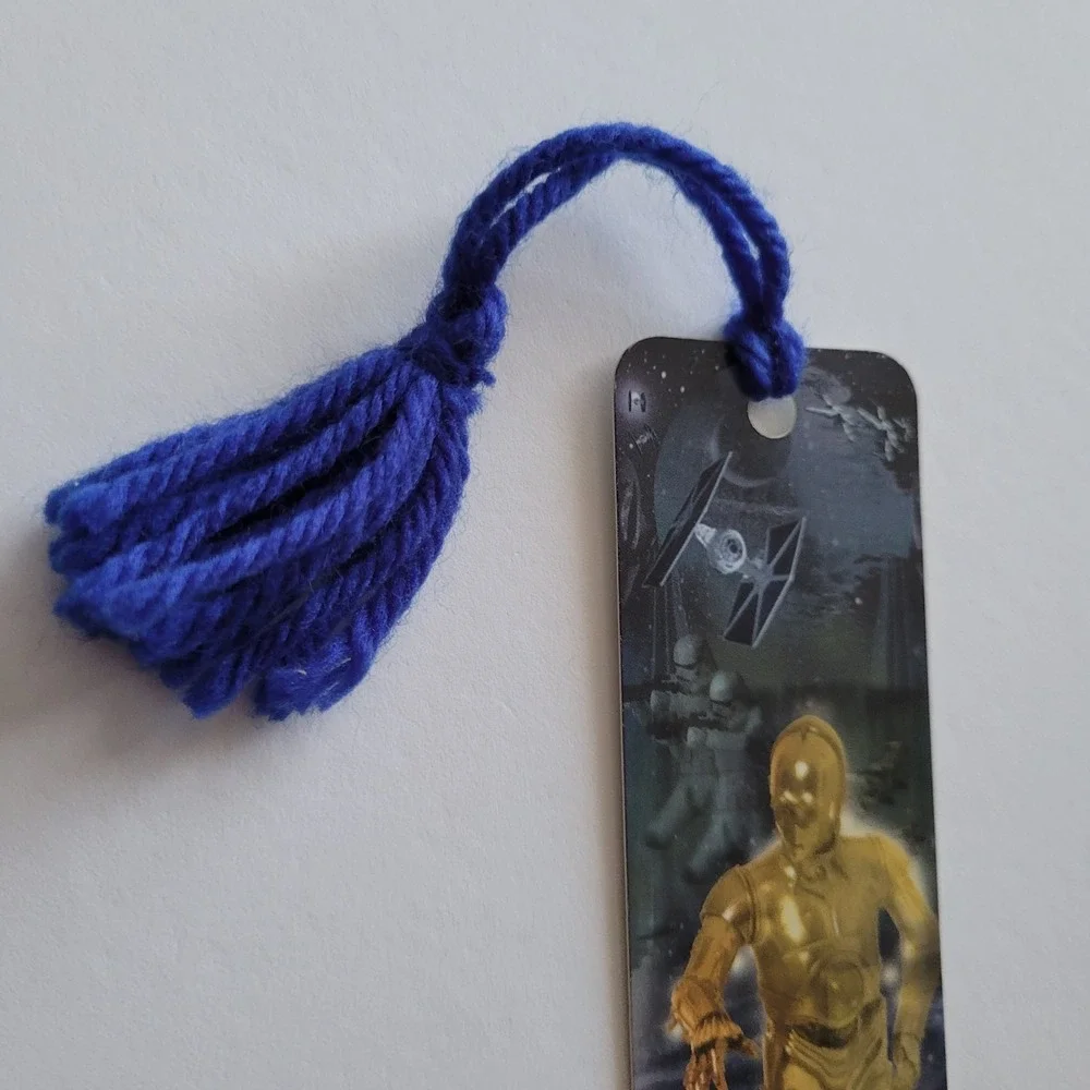 Vintage Y2K Star Wars Bookmark Droids C-3PO R2-D2 00/2002 Yarn Tassel CEBM-2130X